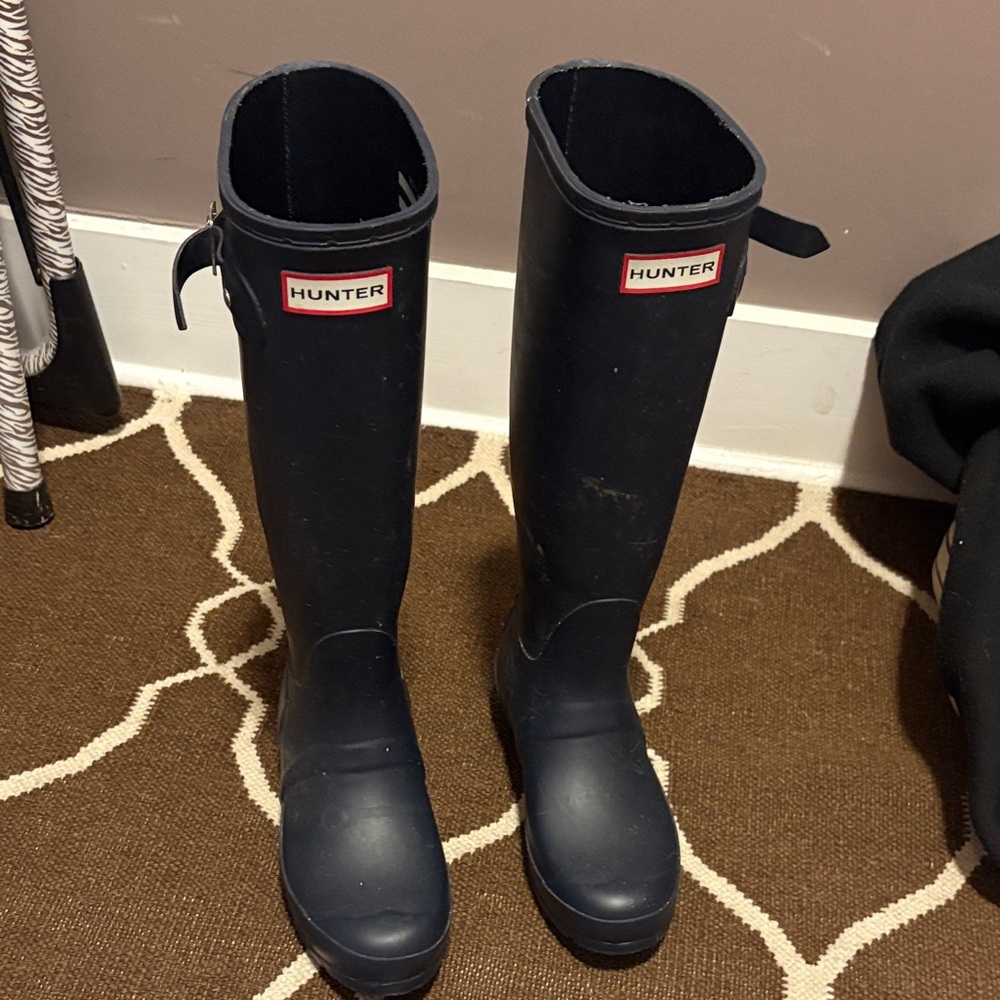 Hunter Dark Blue Waterproof Boots